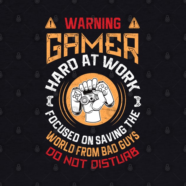 Gamer Hard at Work Funny Gamer Shirt - Gift For Gamer - Video Gamer Birthday Gift by RRADesign